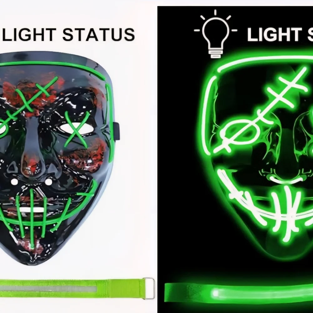 Black and Red LED Halloween Mask